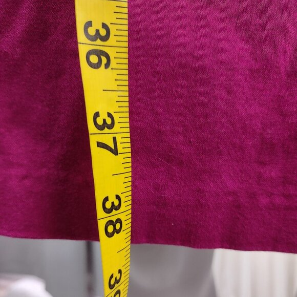 Mossimo Magenta Cotton Blend Pleated Sleeveless Sheath Back Zip Dress 16 - Picture 7 of 11